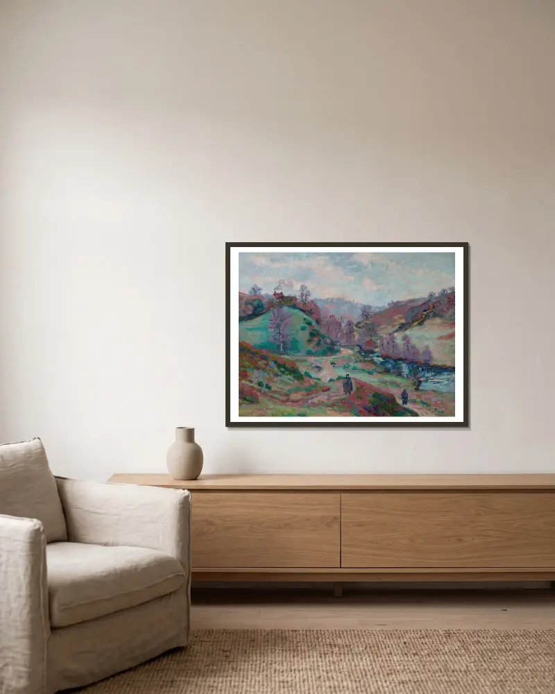 Le Pont Charraud, Creuse von Armand Guillaumin gerahmt an einer Wand