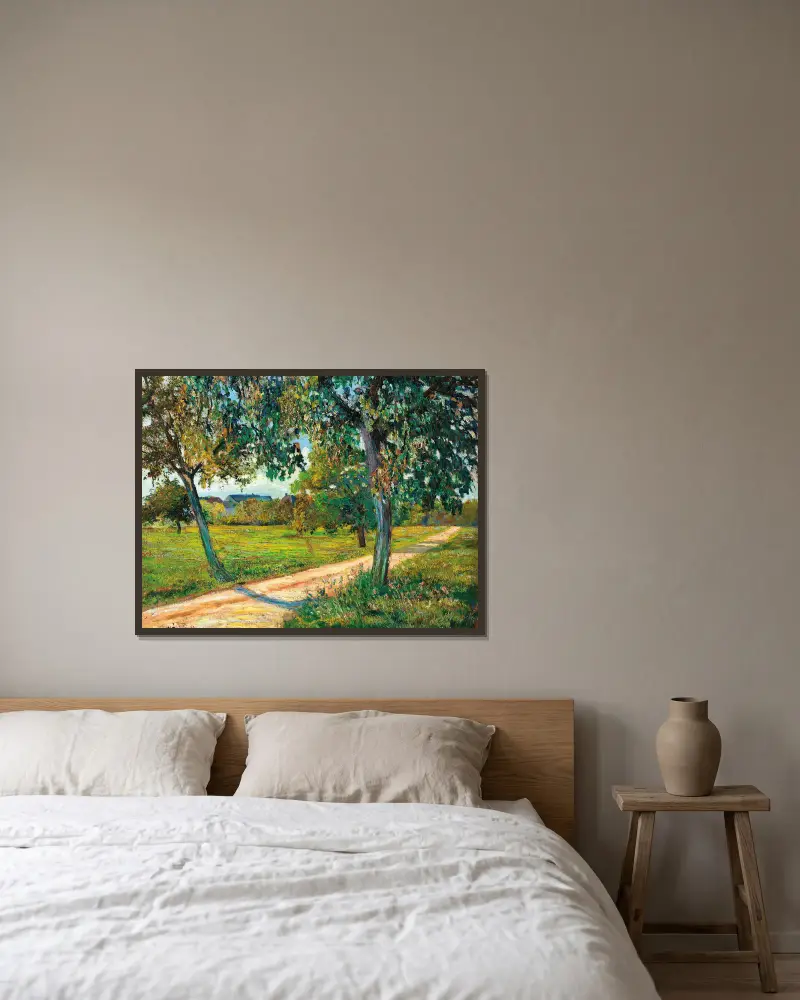 Landskap från Île-de-France av Armand Guillaumin inramad på en vägg