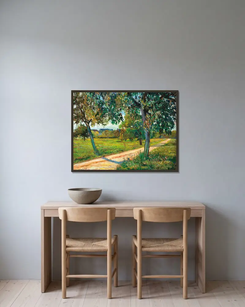 Landskap från Île-de-France av Armand Guillaumin inramad på en vägg