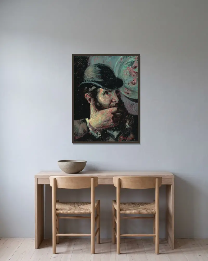 Selbstporträt von Armand Guillaumin gerahmt an einer Wand