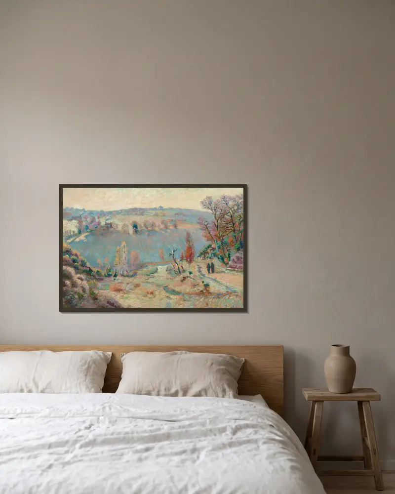 Das Sédelle-Tal bei Pont Charraud, weißer Frost von Armand Guillaumin gerahmt an einer Wand