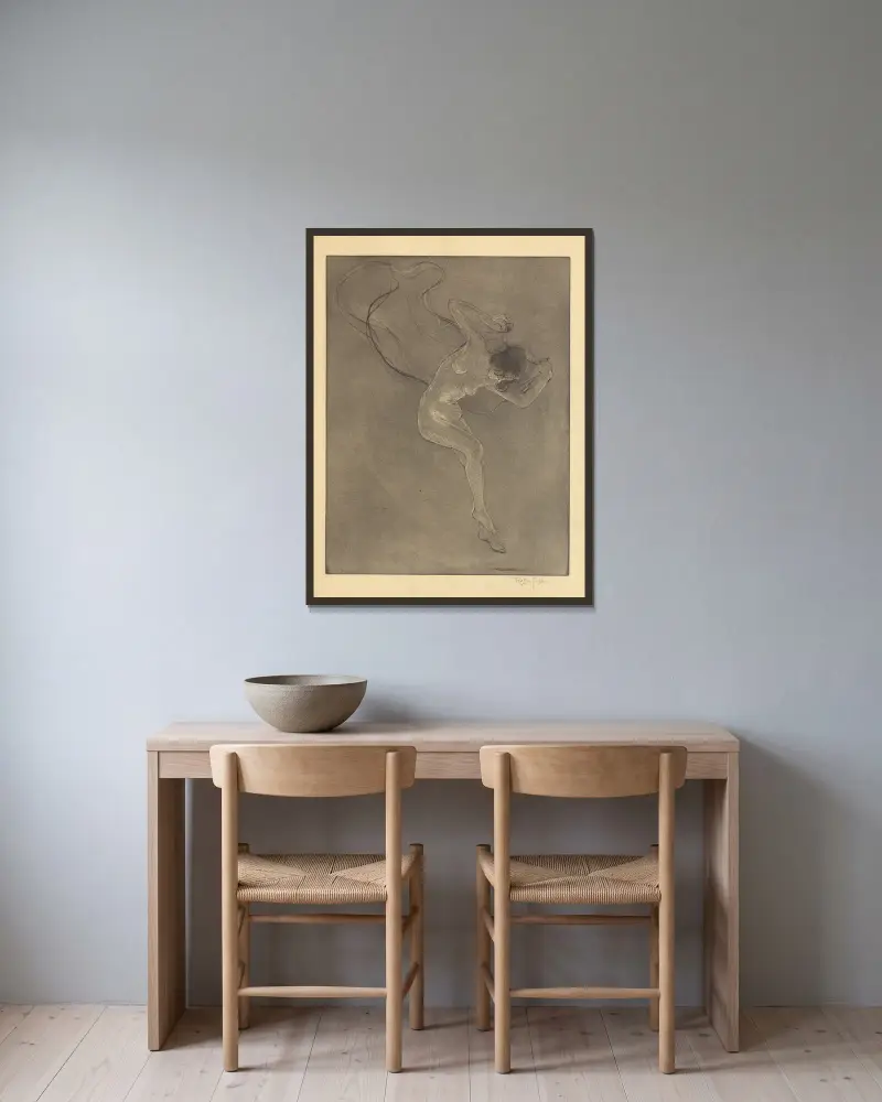 Tanz von Armand Rassenfosse gerahmt an einer Wand