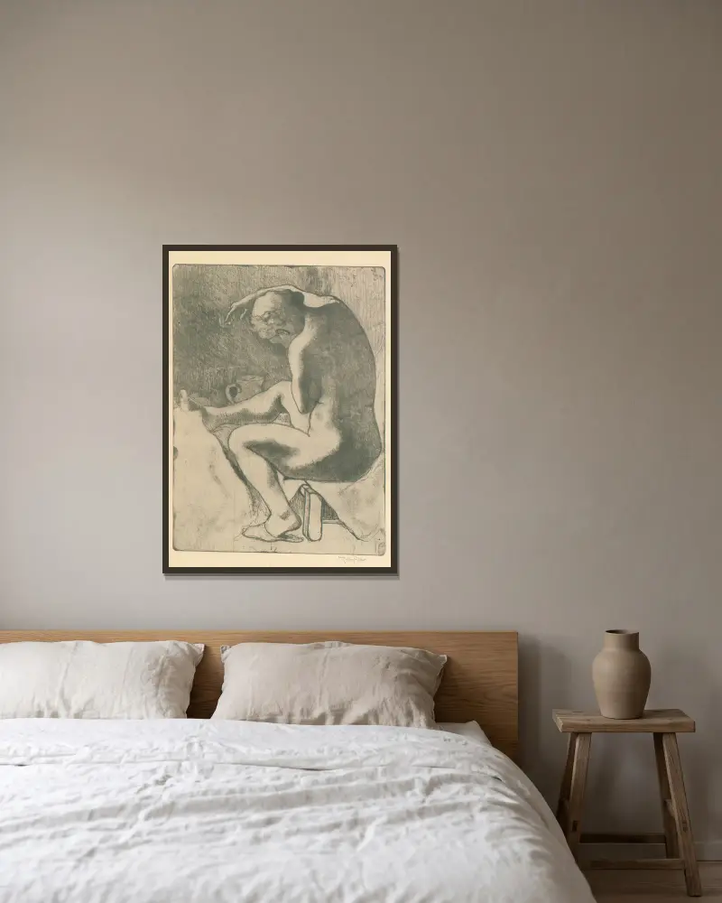 La toilette av Armand Rassenfosse inramad på en vägg