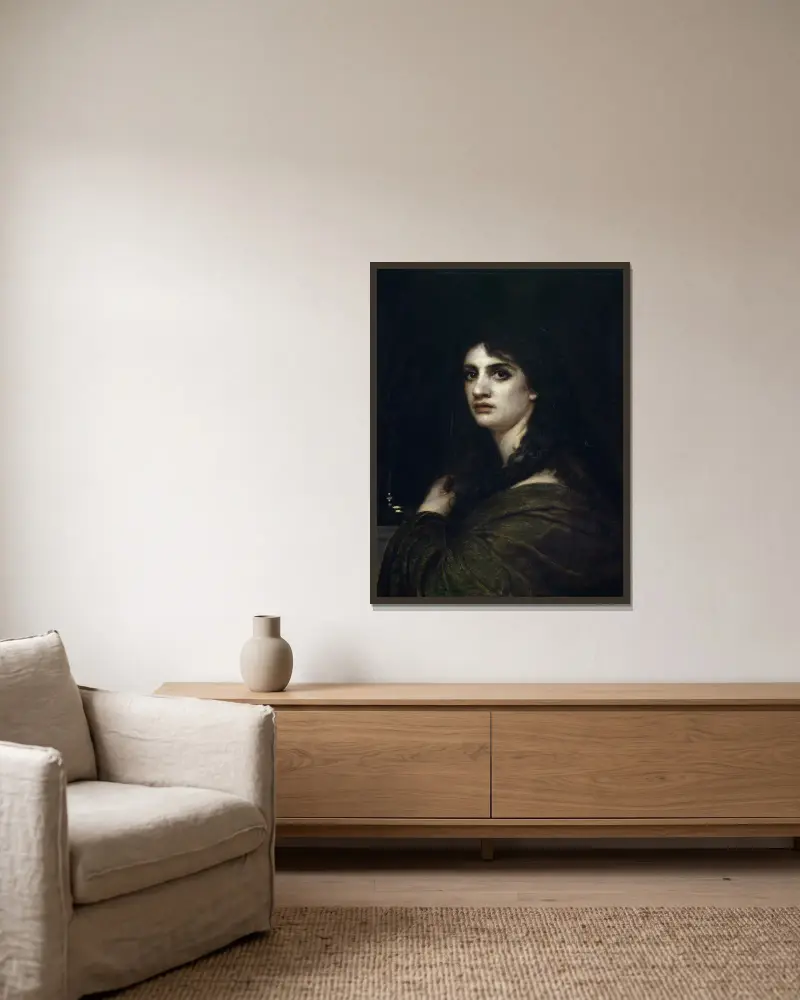 Melancholy av Arnold Böcklin inramad på en vägg