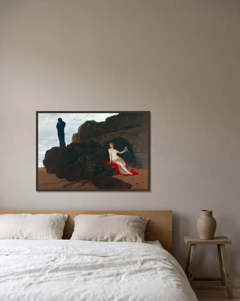 Odysseus and Calypso av Arnold Böcklin inramad på en vägg