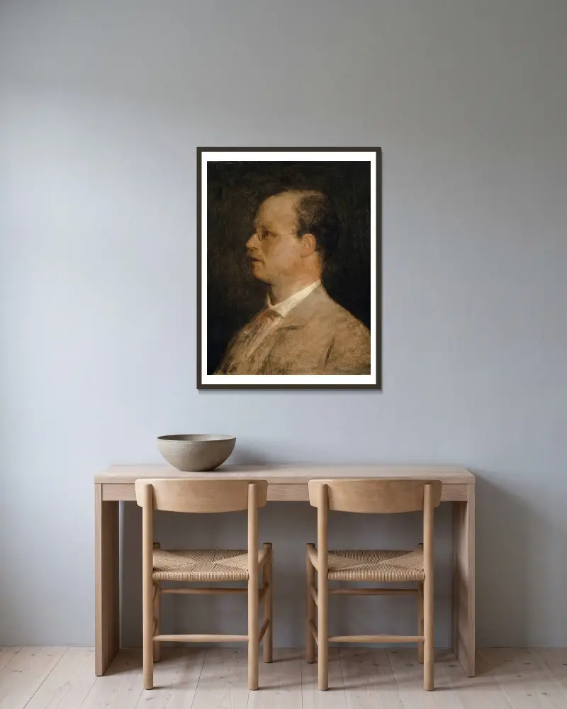 Portrait of Prof. Fritz Burckhardt-Brenner av Arnold Böcklin inramad på en vägg