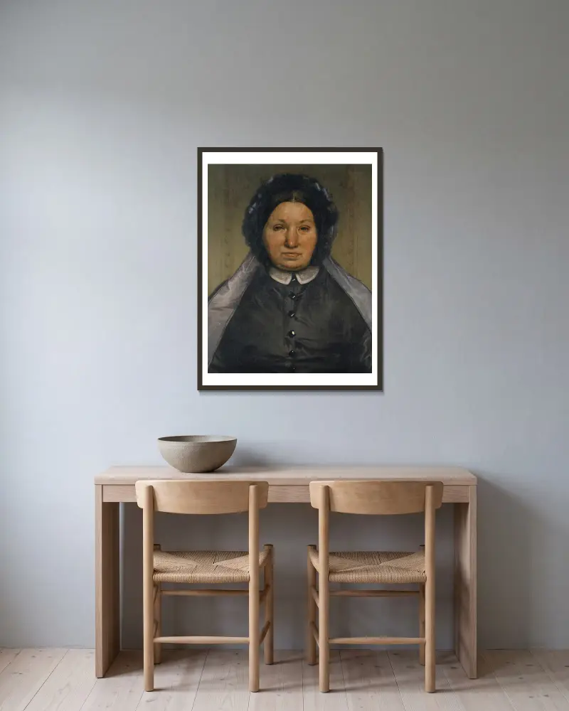 Portrait of Sibylla Müller-Kleyling av Arnold Böcklin inramad på en vägg