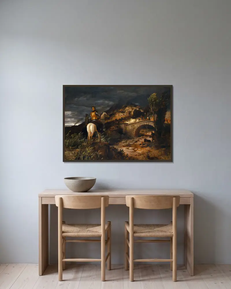 Goternas marsch av Arnold Böcklin inramad på en vägg