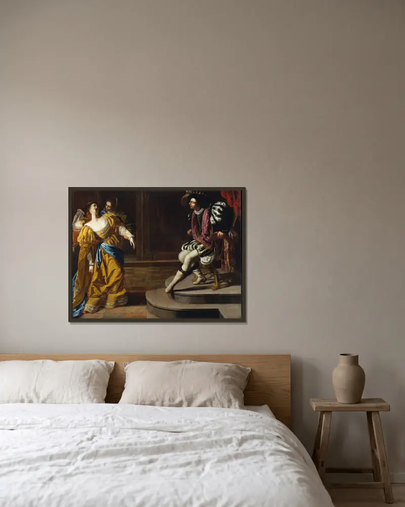 Estera przed Aswerusem, Artemisia Gentileschi w ramie na ścianie