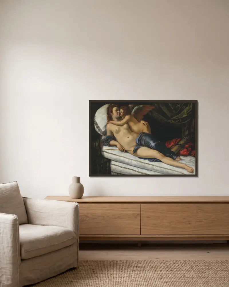 Venuše a Amor, Artemisia Gentileschi v rámu na stěně