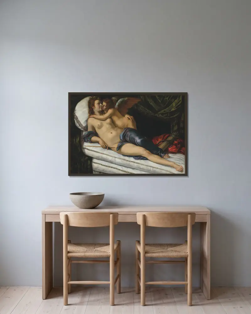 Venuše a Amor, Artemisia Gentileschi v rámu na stěně