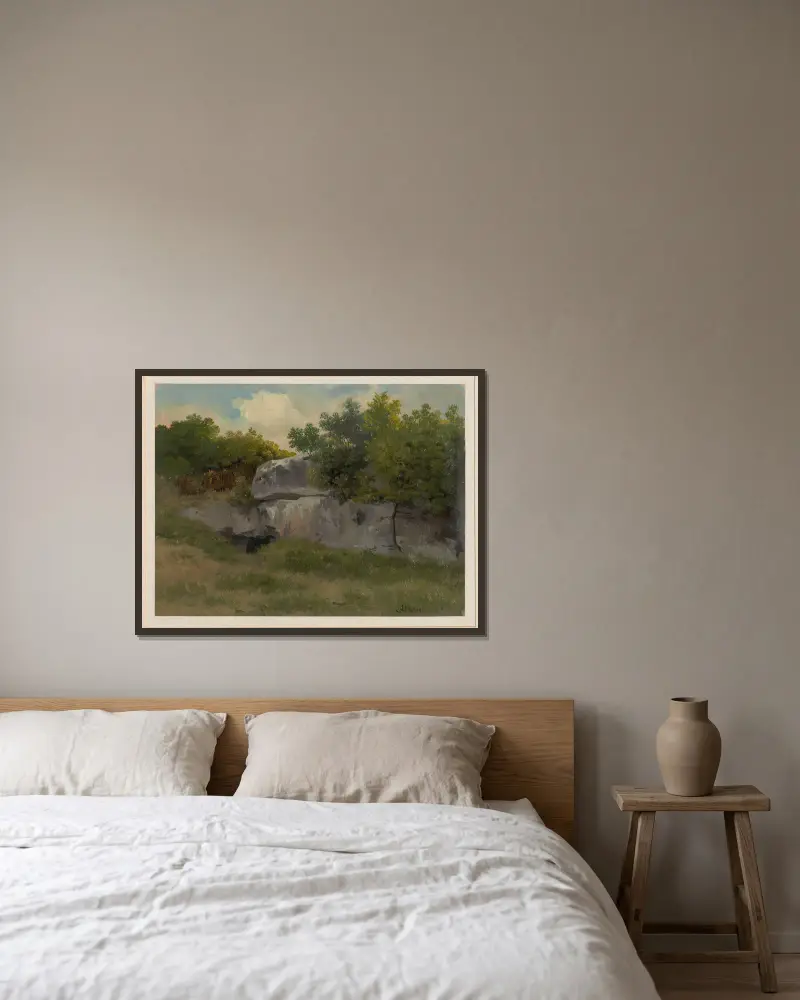Entrance to a cave near Albano av Arthur Blaschnik inramad på en vägg