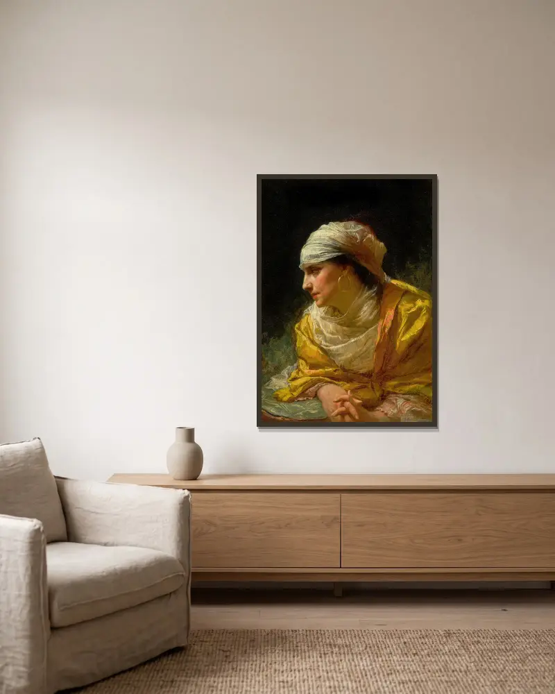 The Glance av Frederick Arthur Bridgman inramad på en vägg