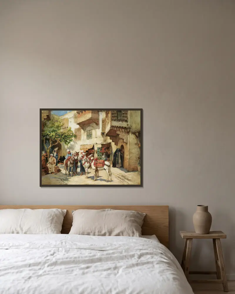 Der Marktplatz von Frederick Arthur Bridgman gerahmt an einer Wand