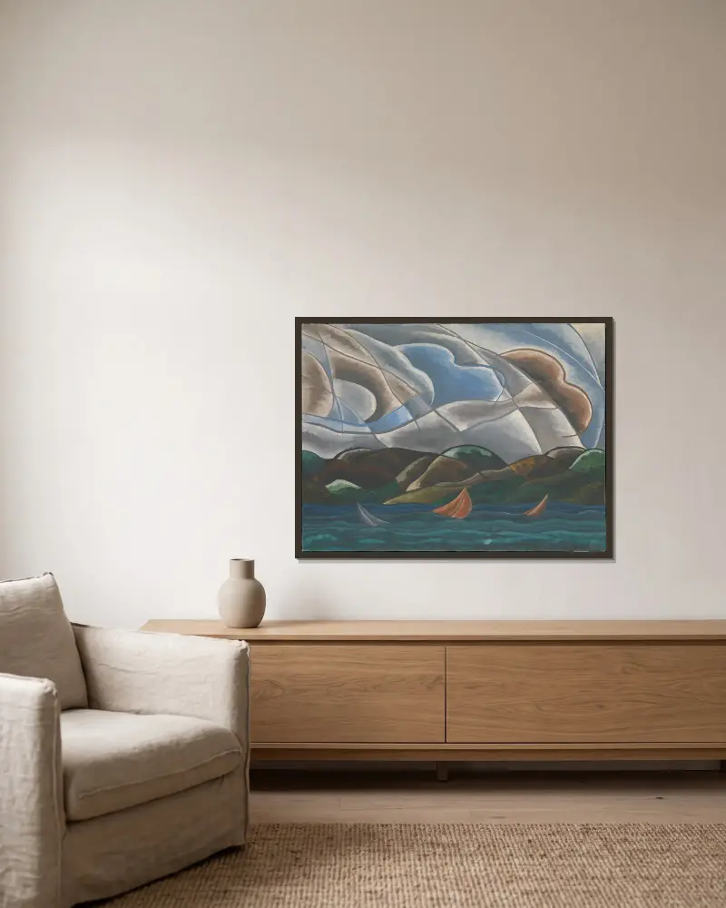Chmury i woda, Arthur Dove w ramie na ścianie