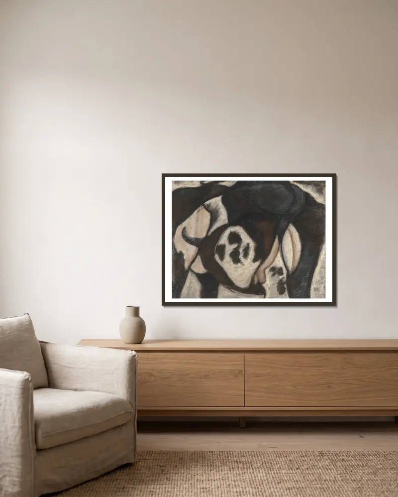 Kuh von Arthur Dove gerahmt an einer Wand