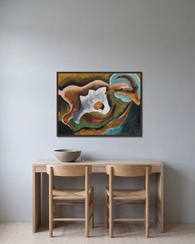 Koza, Arthur Dove v rámu na stěně