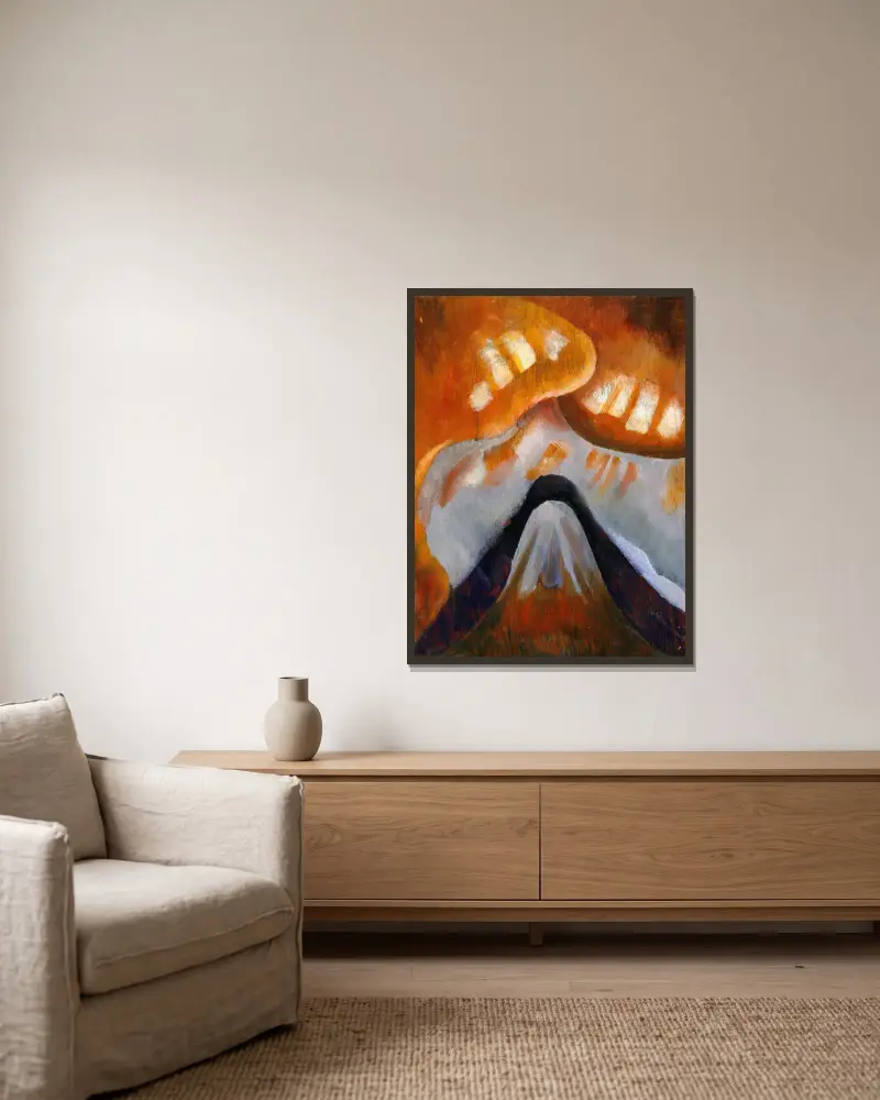 Hora a nebe, Arthur Dove v rámu na stěně