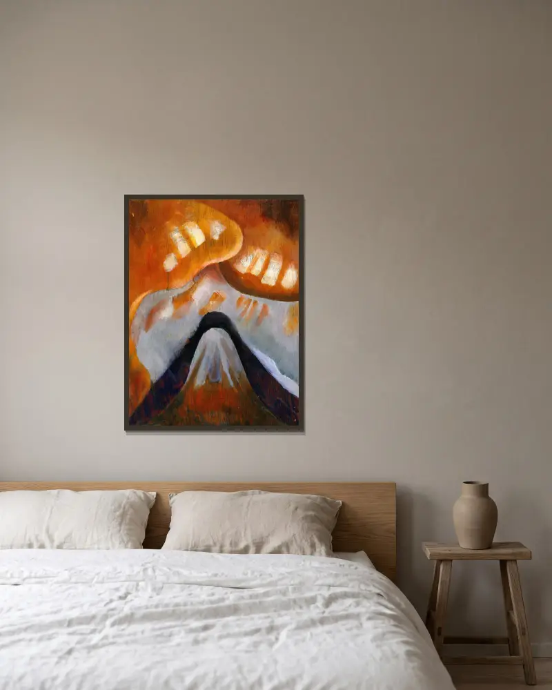 Hora a nebe, Arthur Dove v rámu na stěně