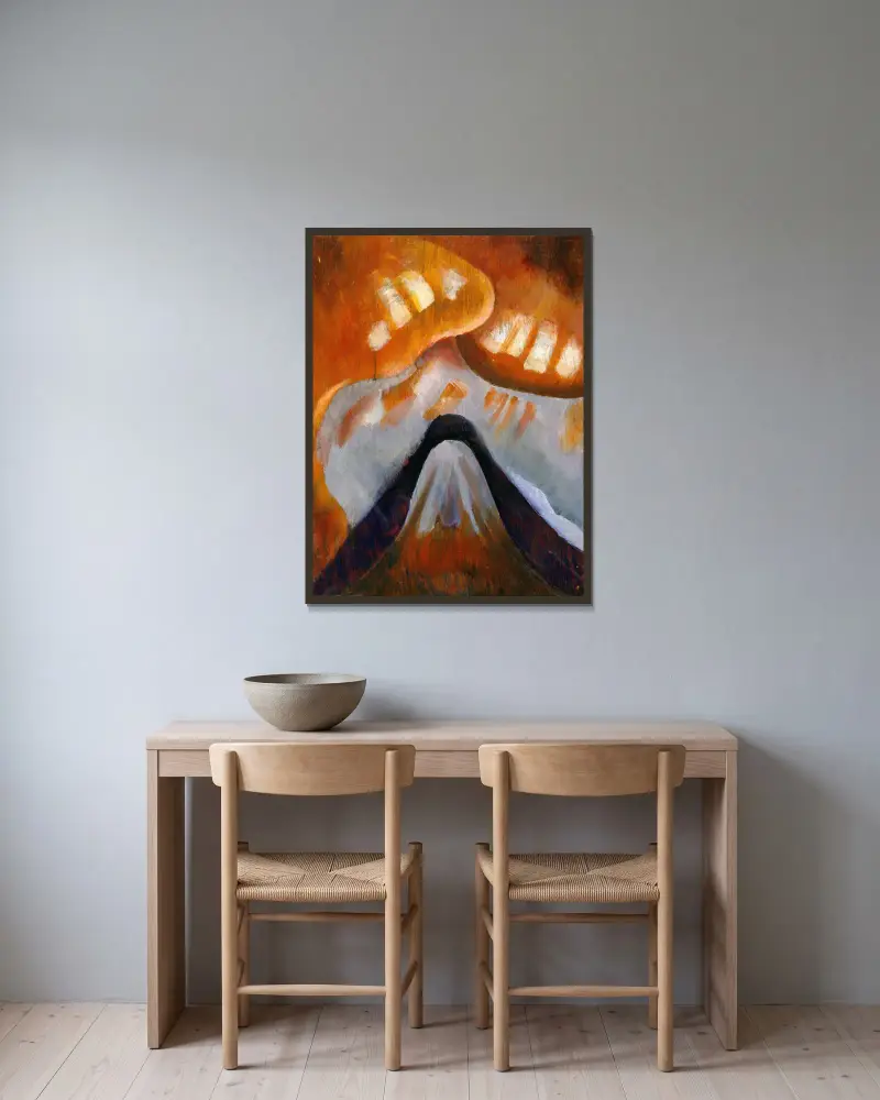 Hora a nebe, Arthur Dove v rámu na stěně