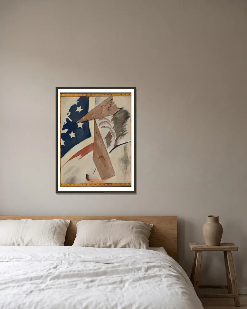 Porträtt av Ralph Dusenberry av Arthur Dove inramad på en vägg