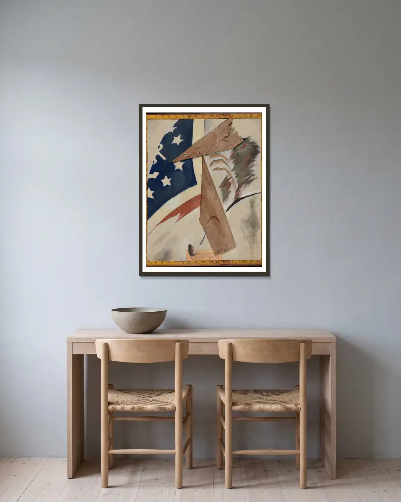 Porträtt av Ralph Dusenberry av Arthur Dove inramad på en vägg