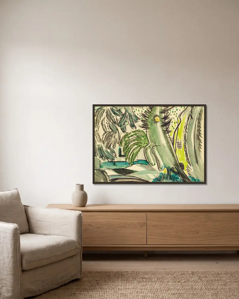 Studium do „Dancing Tree”, Arthur Dove w ramie na ścianie