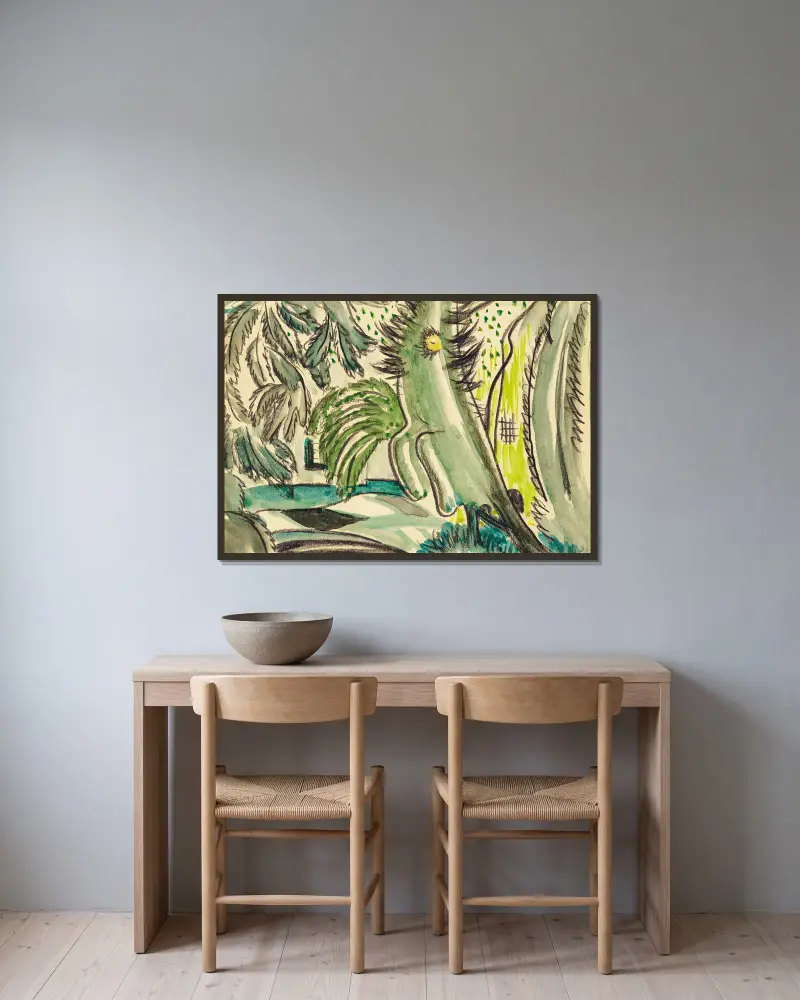 Studium do „Dancing Tree”, Arthur Dove w ramie na ścianie
