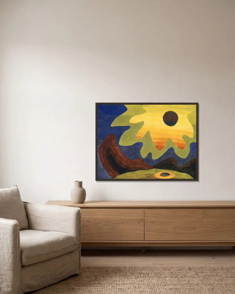 Slunce, Arthur Dove v rámu na stěně