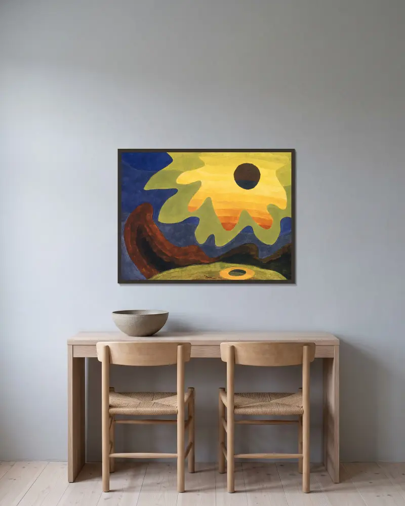 Slunce, Arthur Dove v rámu na stěně