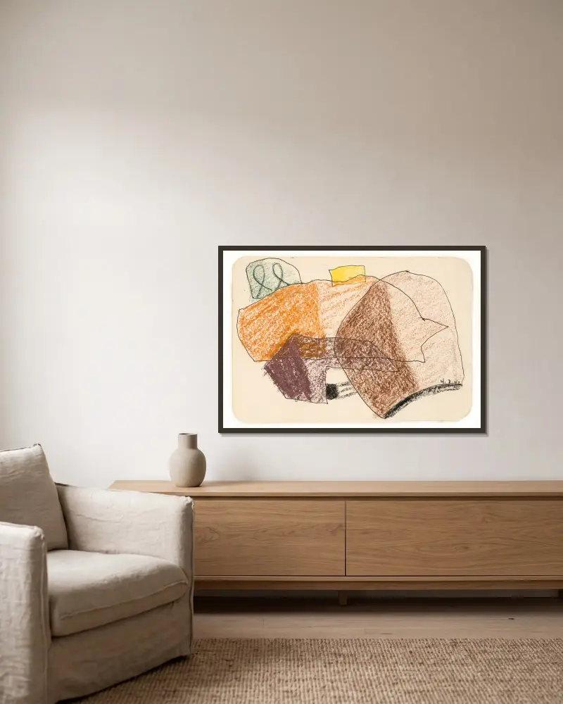 Bez názvu, 1942, Arthur Dove v rámu na stěně