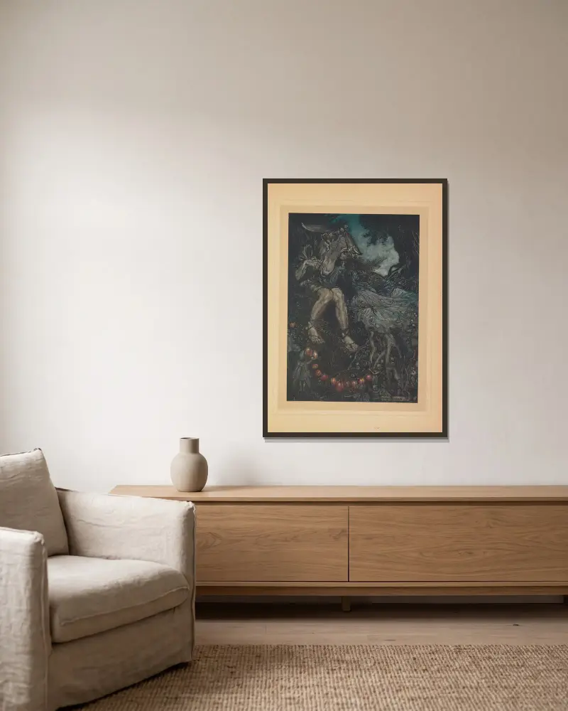 Dors pendant que je t’enlacerai dans mes bras av Arthur Rackham inramad på en vägg