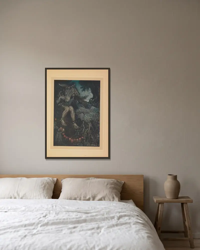 Dors pendant que je t’enlacerai dans mes bras av Arthur Rackham inramad på en vägg