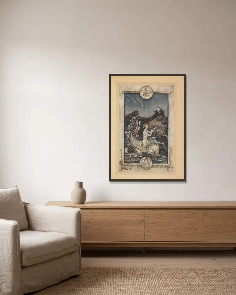Ecouter la musique de cette filie de la mer av Arthur Rackham inramad på en vägg