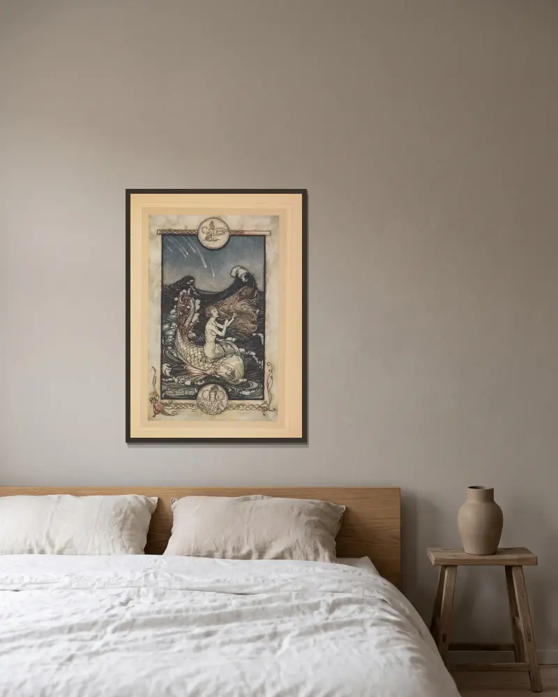 Ecouter la musique de cette filie de la mer av Arthur Rackham inramad på en vägg