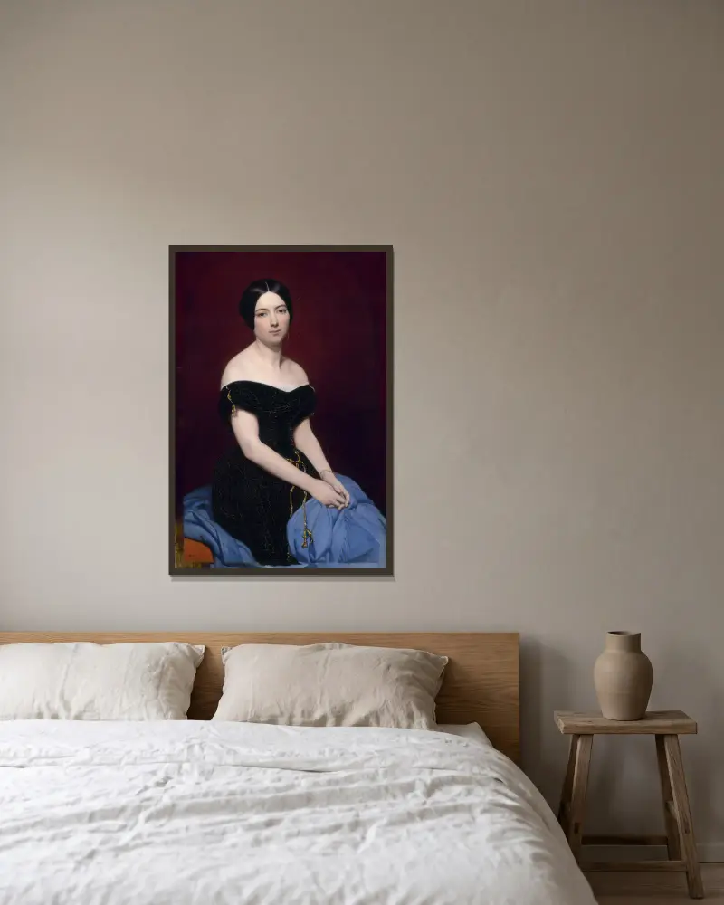 Porträtt av madame Édouard Caillard av Ary Scheffer inramad på en vägg