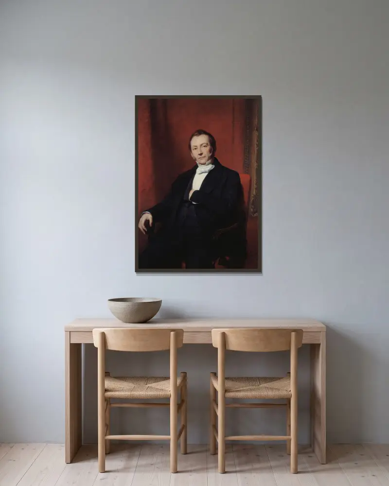 Förmodat porträtt av Jean Abraham Nottebohm av Ary Scheffer inramad på en vägg