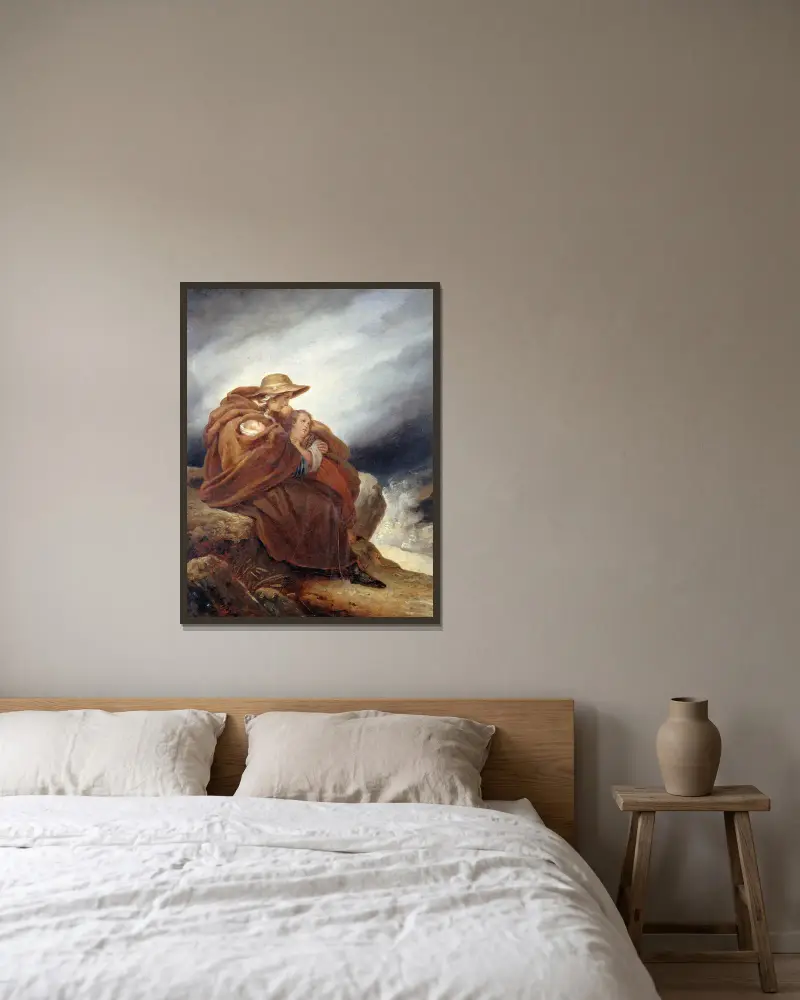The sailor’s family av Ary Scheffer inramad på en vägg
