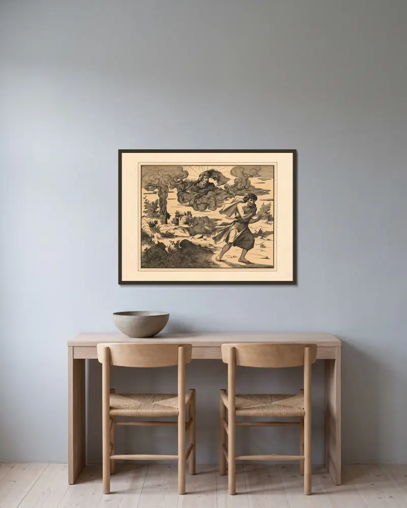 Kain und Abel von Aschendorff gerahmt an einer Wand