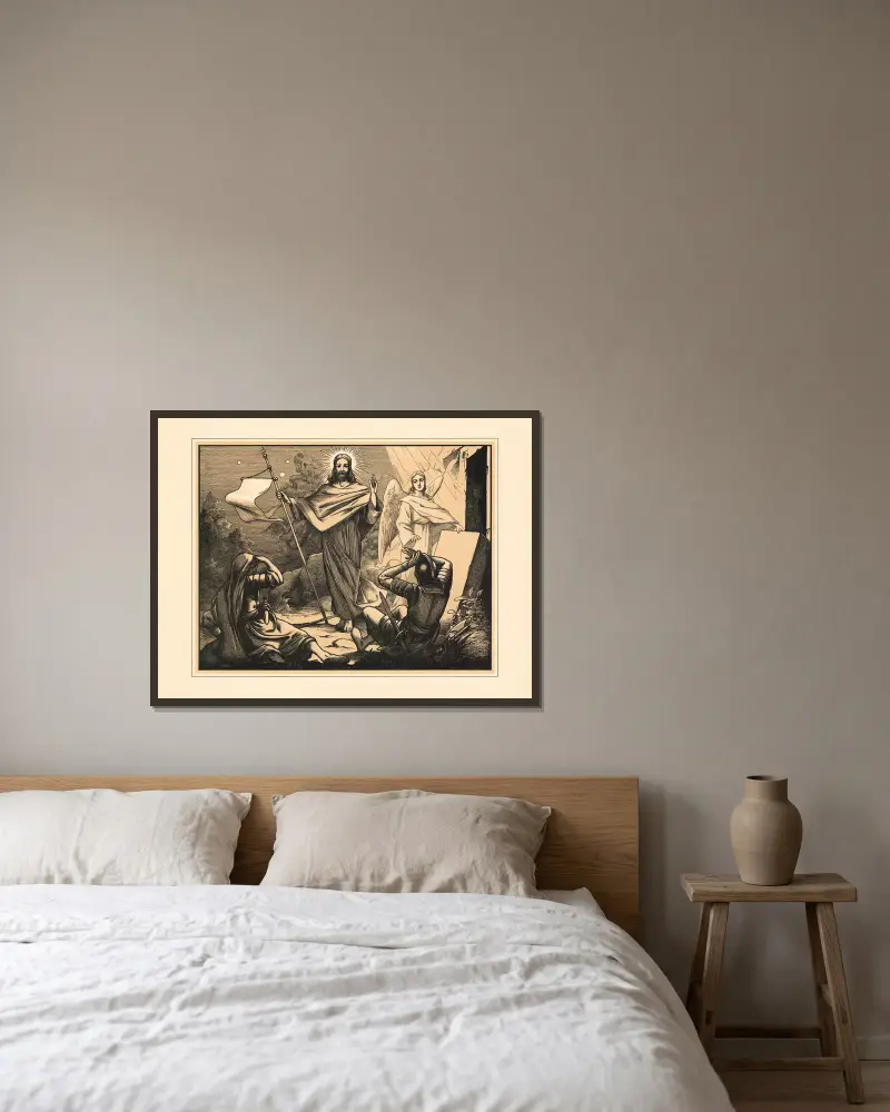 Die Auferstehung von Aschendorff gerahmt an einer Wand