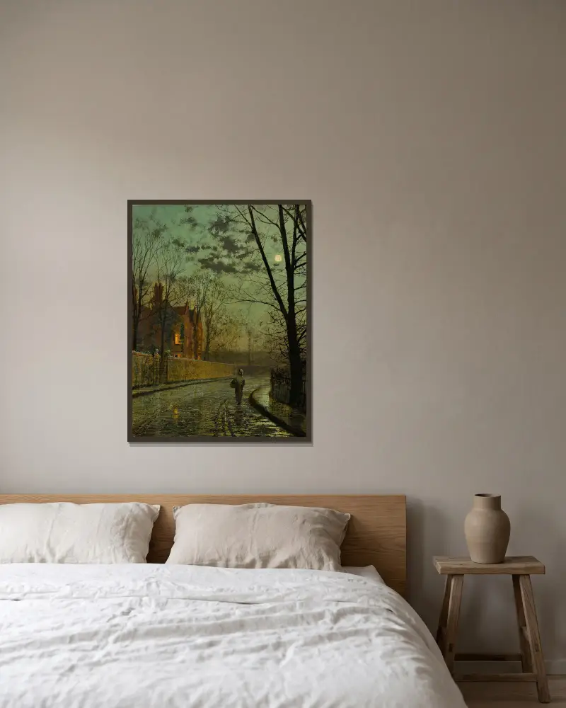 Po deszczu, John Atkinson Grimshaw w ramie na ścianie
