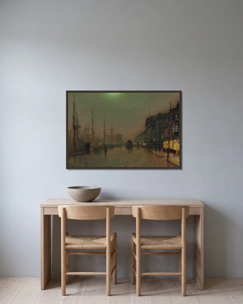 Reekie, Glasgow – Nr. 2 von John Atkinson Grimshaw gerahmt an einer Wand