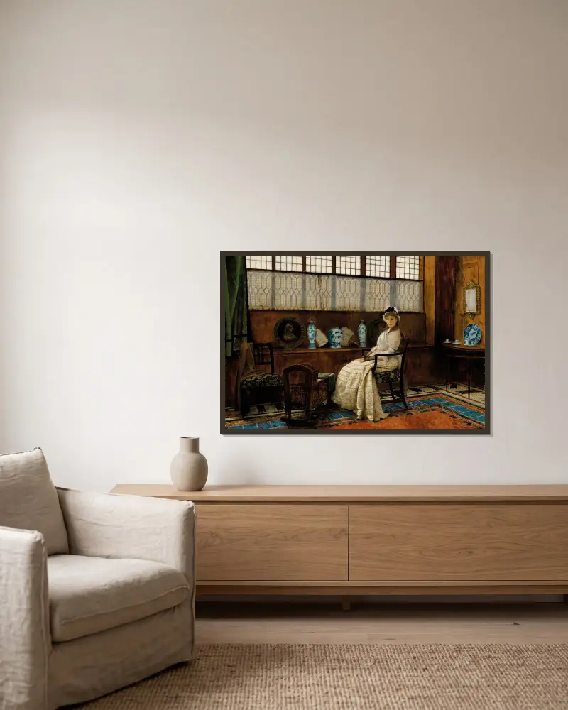 Ukolébavka, John Atkinson Grimshaw v rámu na stěně
