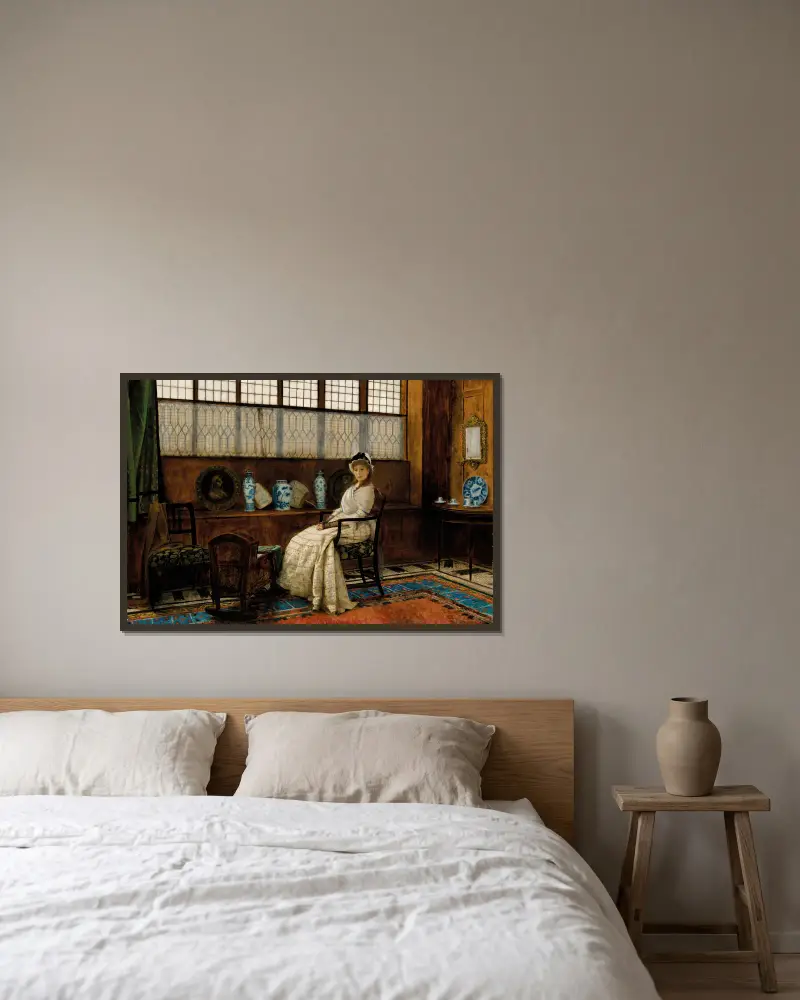 Ukolébavka, John Atkinson Grimshaw v rámu na stěně