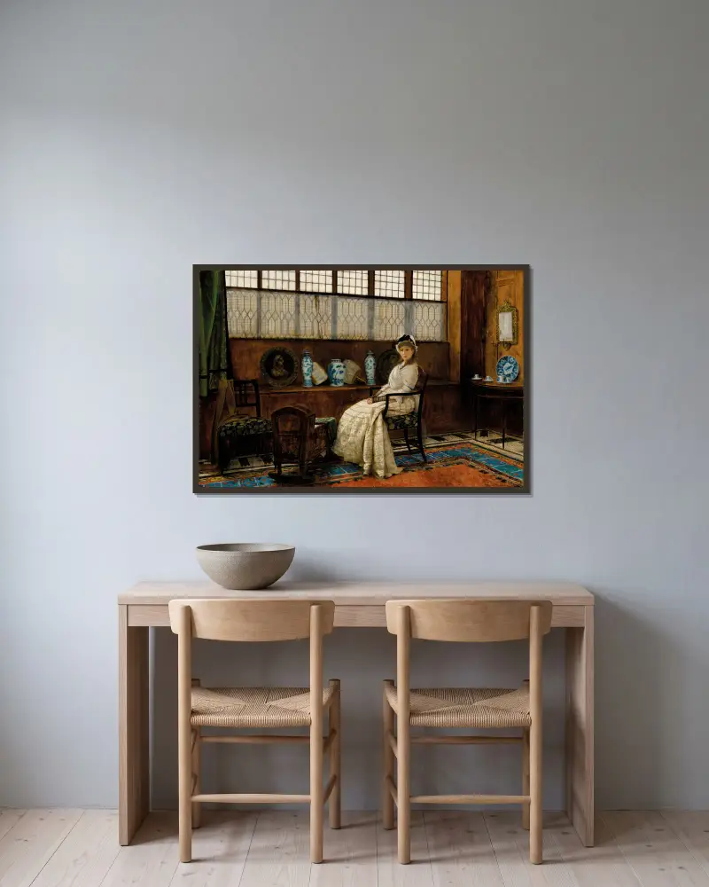 Ukolébavka, John Atkinson Grimshaw v rámu na stěně