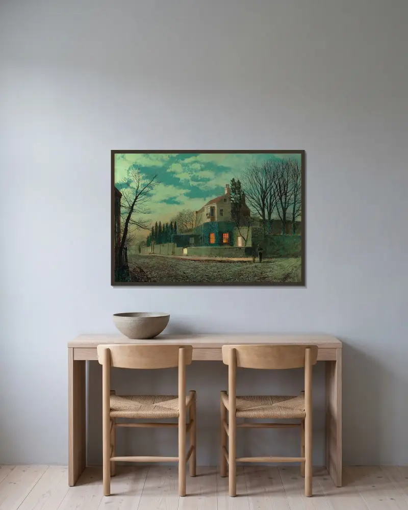 Yew Court, Scalby, John Atkinson Grimshaw v rámu na stěně