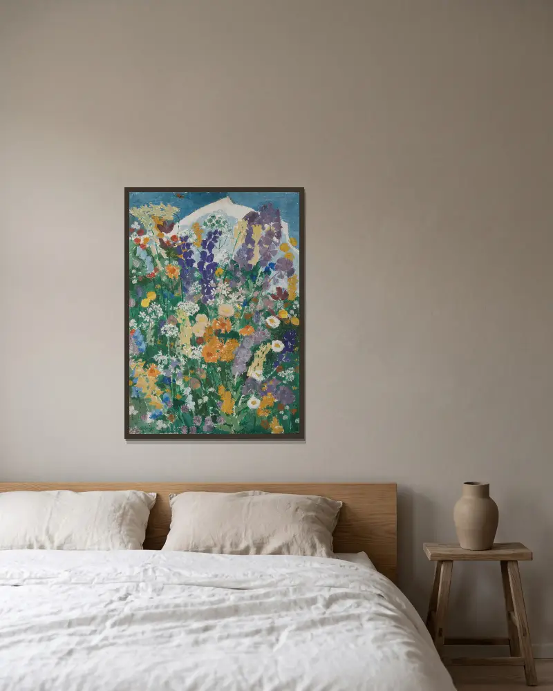 Blumen am Berg av August Babberger inramad på en vägg