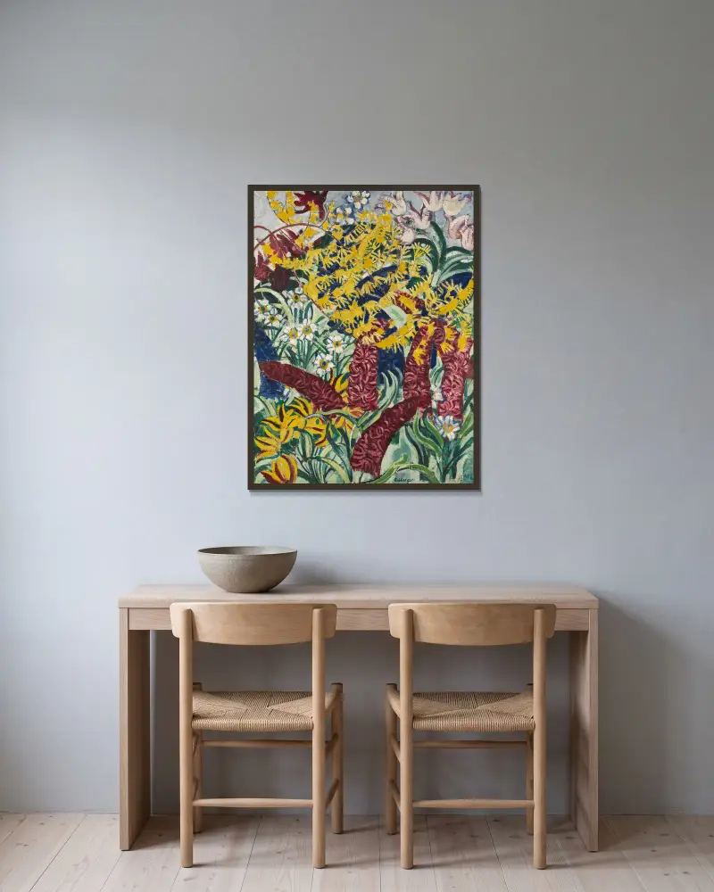 Gartenblumen I av August Babberger inramad på en vägg
