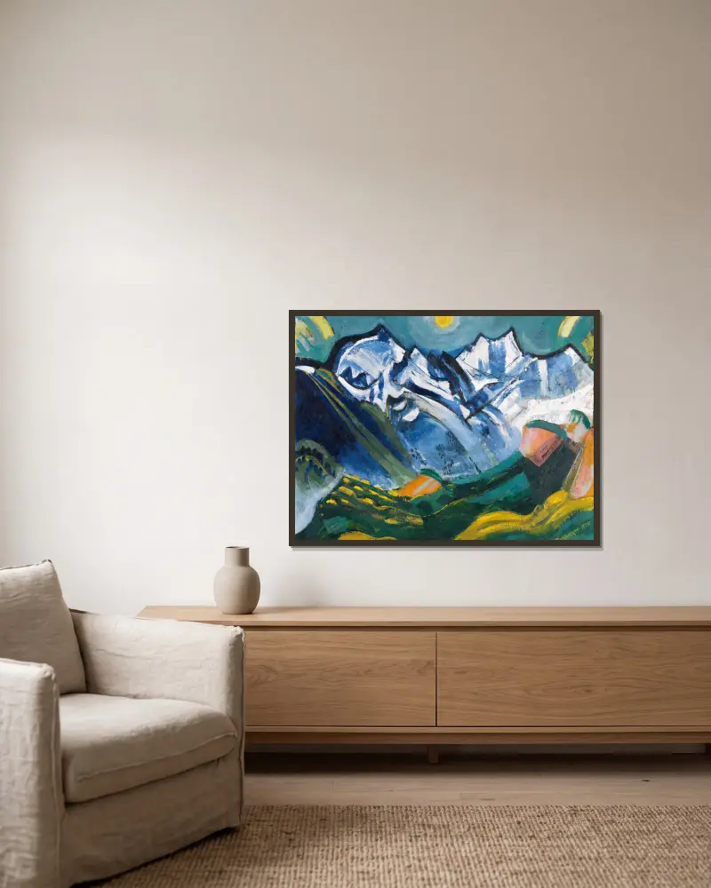 Hochgebirgslandschaft mit Scheerhorn av August Babberger inramad på en vägg