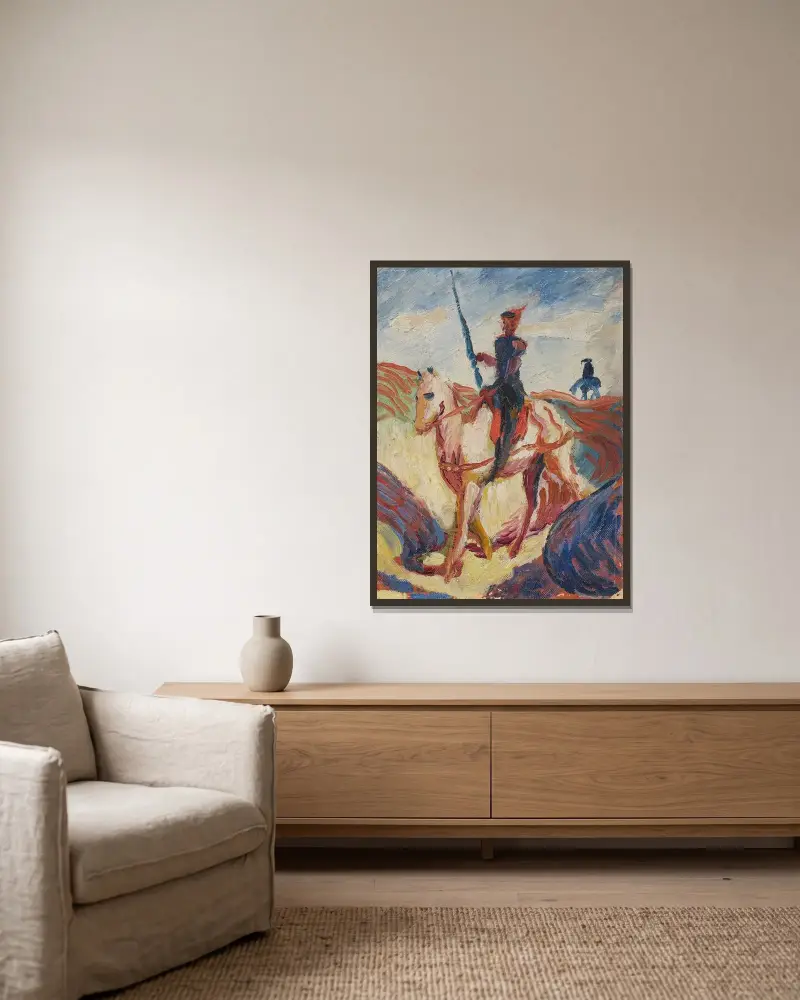 Don Quichotte av August Macke inramad på en vägg